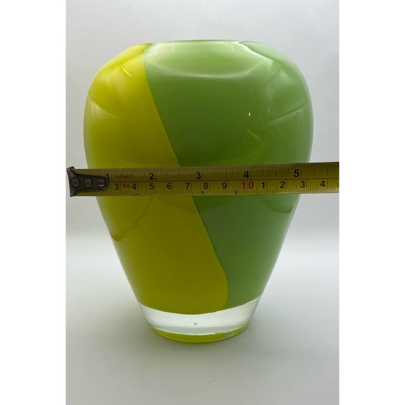 Canary Yellow & Lime Green Oval Shaped Cased Vase by Gorgeous Designs - Picture 8 of 8